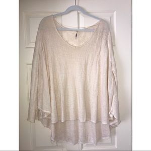 Free People Flowy Long Sleeve Cream Sweater